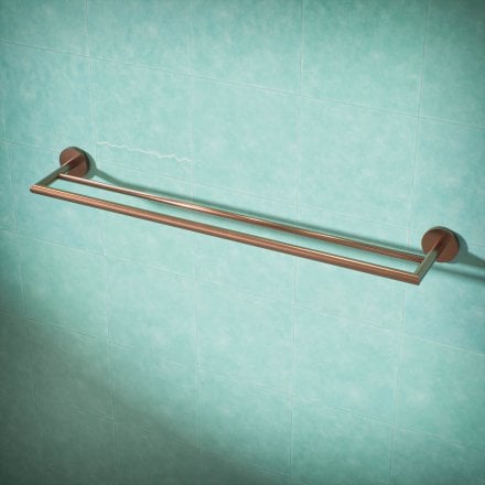 Voss Knurled Wall Mounted Double Bar Towel Rail