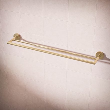 Voss Knurled Wall Mounted Double Bar Towel Rail