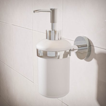 Voss Knurled Wall Mounted Soap Dispenser and Holder