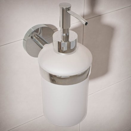 Voss Knurled Wall Mounted Soap Dispenser and Holder