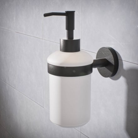 Voss Knurled Wall Mounted Soap Dispenser and Holder