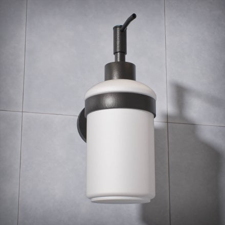 Voss Knurled Wall Mounted Soap Dispenser and Holder