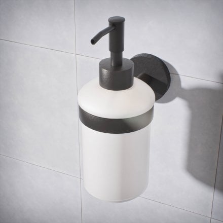 Voss Knurled Wall Mounted Soap Dispenser and Holder