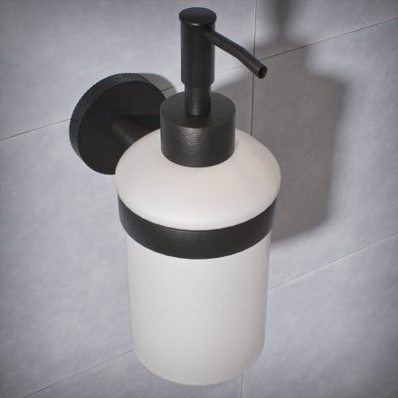 Voss Knurled Wall Mounted Soap Dispenser and Holder