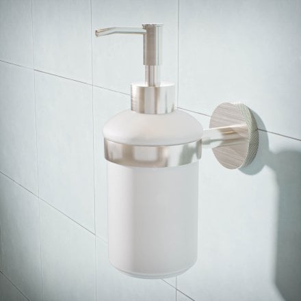 Voss Knurled Wall Mounted Soap Dispenser and Holder