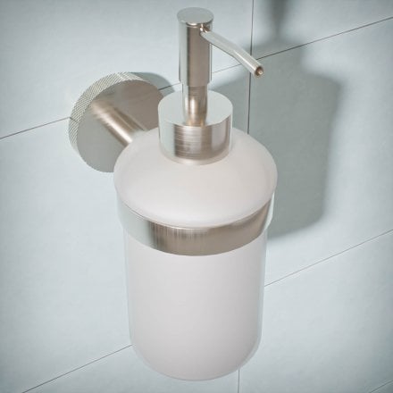 Voss Knurled Wall Mounted Soap Dispenser and Holder