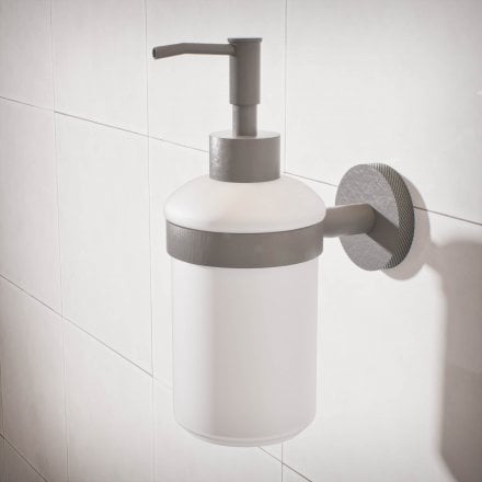 Voss Knurled Wall Mounted Soap Dispenser and Holder