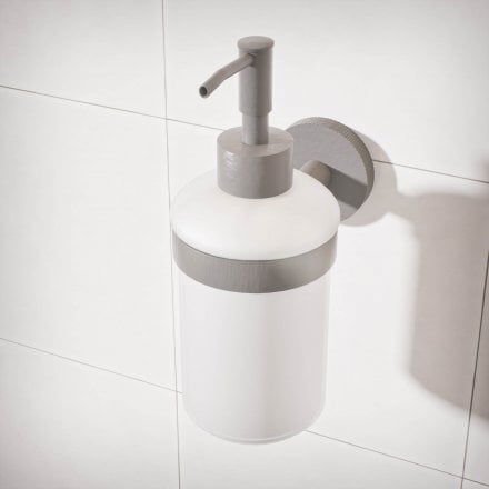 Voss Knurled Wall Mounted Soap Dispenser and Holder