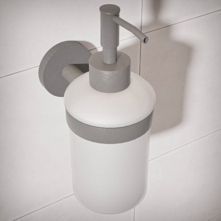 Voss Knurled Wall Mounted Soap Dispenser and Holder