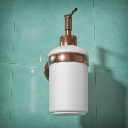 Voss Knurled Wall Mounted Soap Dispenser and Holder
