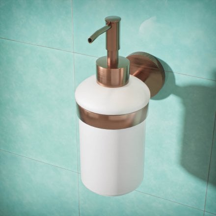 Voss Knurled Wall Mounted Soap Dispenser and Holder