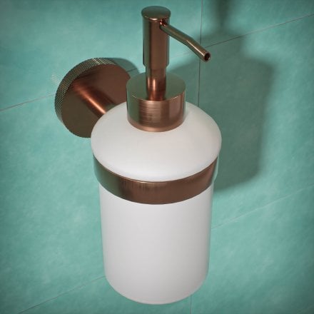 Voss Knurled Wall Mounted Soap Dispenser and Holder