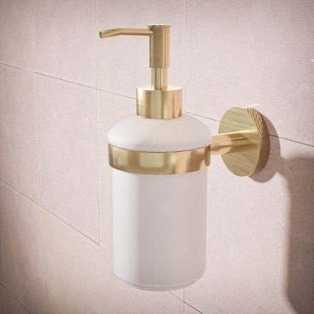Voss Knurled Wall Mounted Soap Dispenser and Holder