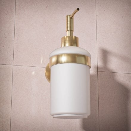 Voss Knurled Wall Mounted Soap Dispenser and Holder