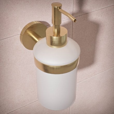 Voss Knurled Wall Mounted Soap Dispenser and Holder