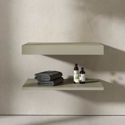 Olive Stone Resin Wall Hung Countertop Basin Shelf