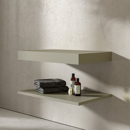 Olive Stone Resin Wall Hung Countertop Basin Shelf