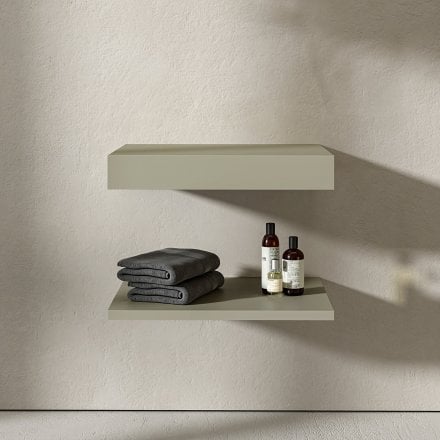 Olive Stone Resin Wall Hung Countertop Basin Shelf