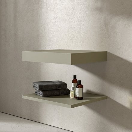 Olive Stone Resin Wall Hung Countertop Basin Shelf