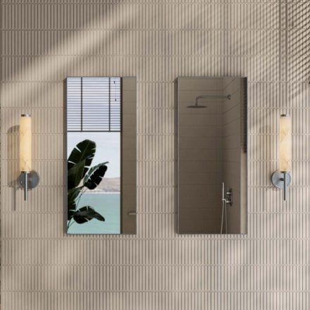 Orlo Alabaster Single-Column Brushed Nickel Wall Sconce 480mm