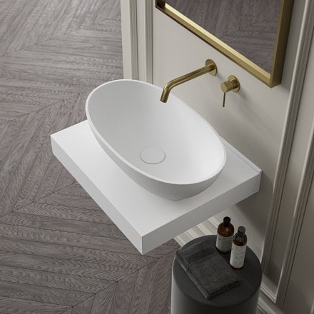 Oval Countertop Stone Basin 620mm