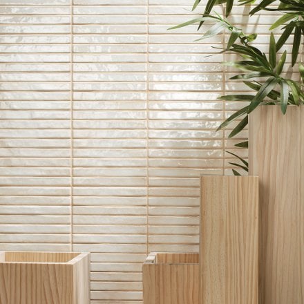 Pearl Gloss - Elara Smooth Linear Ceramic Wall Tile 350 x 350mm