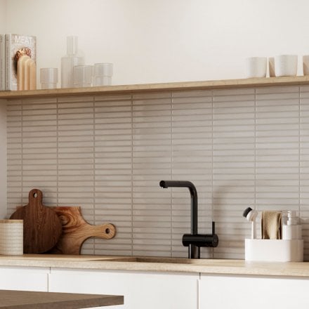 Pearl Gloss - Elara Smooth Linear Ceramic Wall Tile 350 x 350mm