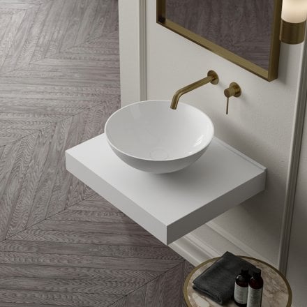 Pelham Round Countertop Stone Basin 420mm