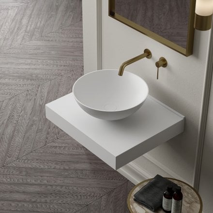 Pelham Round Countertop Stone Basin 420mm