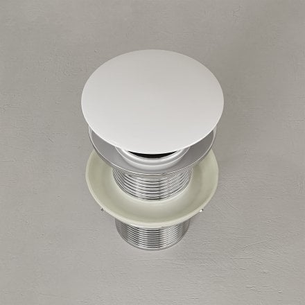 Polished White Unslotted Click Clack Basin Waste