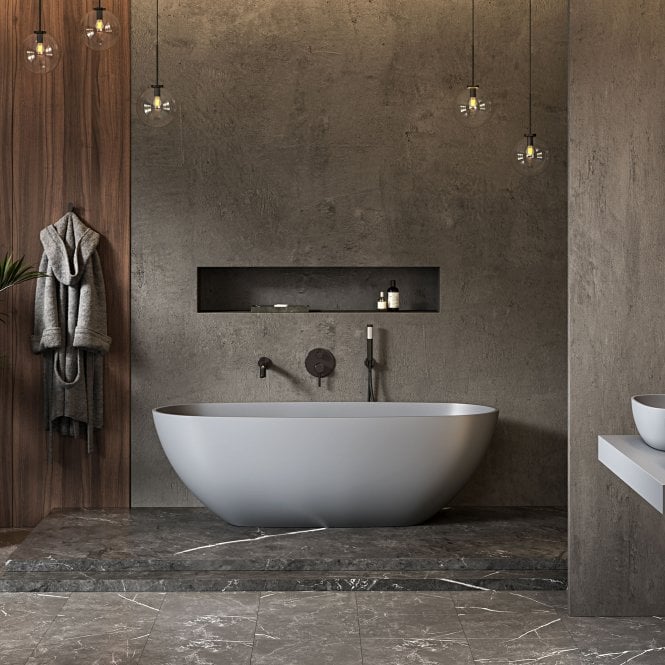 Vermont Mako Grey Freestanding Stone Bath 1700mm