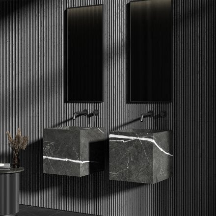 Rico Pietra Grey Marble Wall Hung Basin 400mm