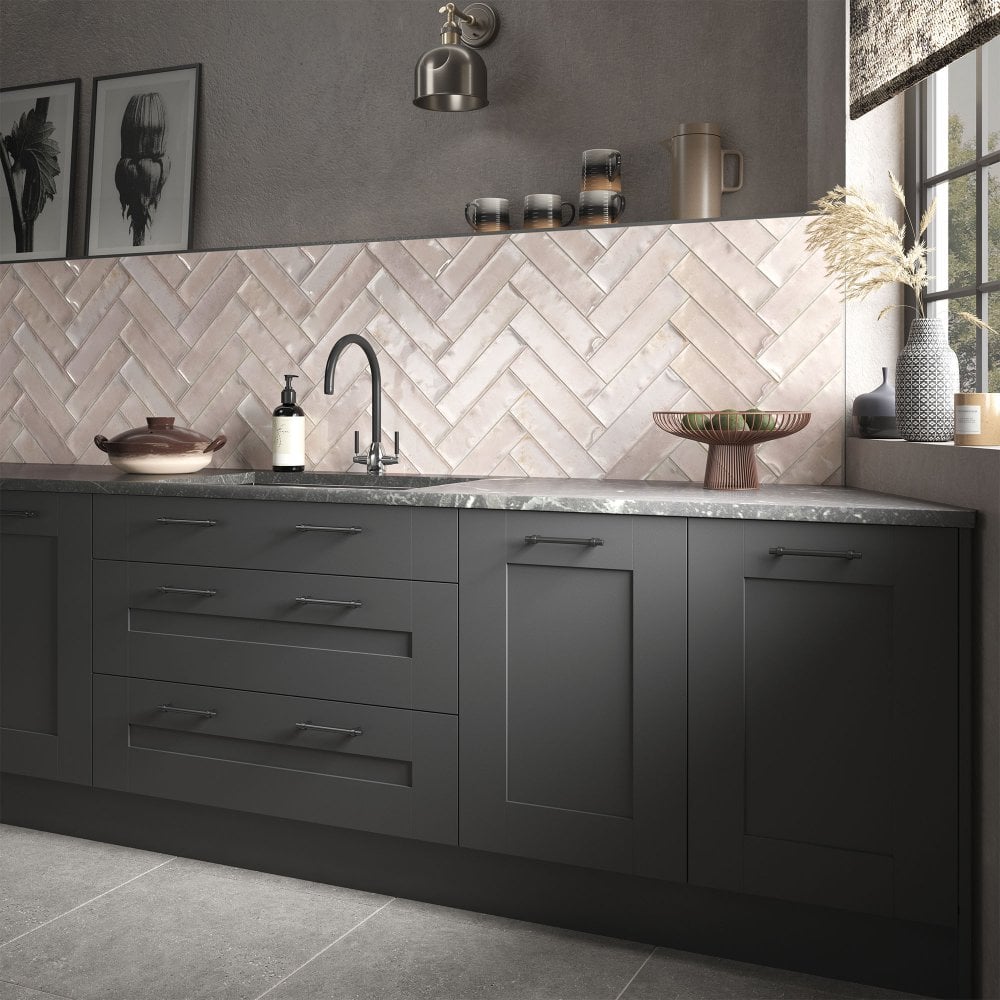 Rose Gloss - Aura Smooth Ceramic Wall Tile 75 x 300mm