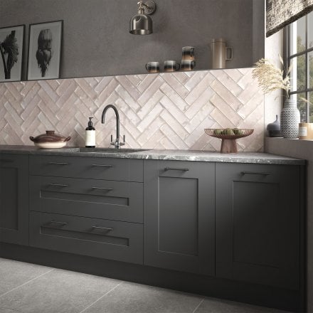 Rose Gloss - Aura Smooth Ceramic Wall Tile 75 x 300mm