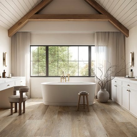 Santander - Rustic Walnut Porcelain Tile 600 x 100mm