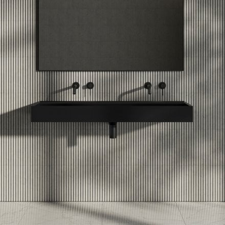 Santos Matt Black Stone Basin 1200mm