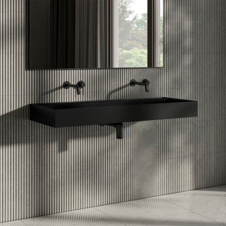 Santos Matt Black Stone Basin 1200mm