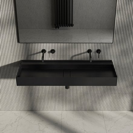 Santos Matt Black Stone Basin 1200mm