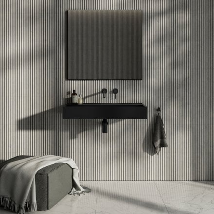 Santos Matt Black Stone Basin 800mm