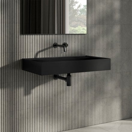 Santos Matt Black Stone Basin 800mm