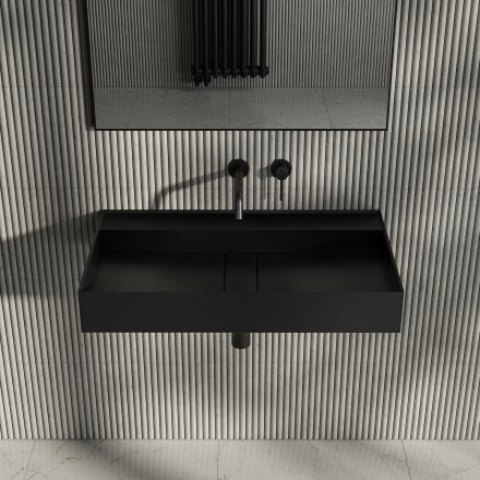 Santos Matt Black Stone Basin 800mm