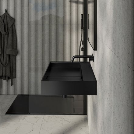 Santos Matt Black Stone Basin 800mm