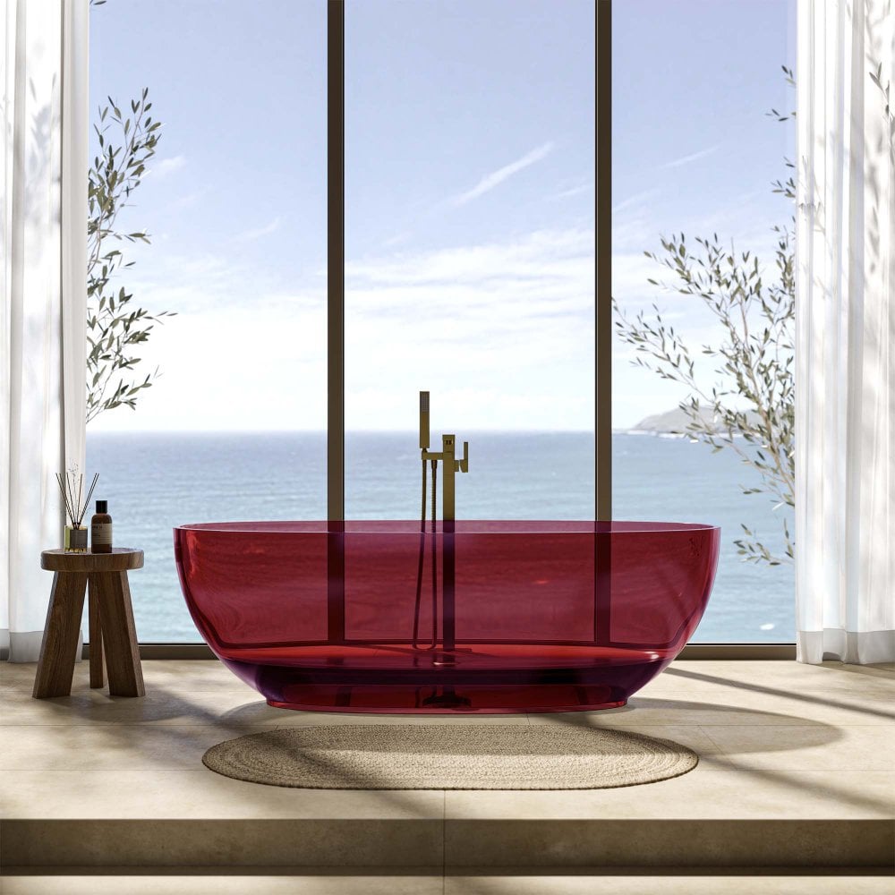Serena Translucent Resin Freestanding Bath Red 1700mm