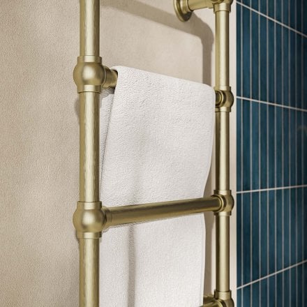 Serres Traditional Brushed Brass Towel Warmer Radiator Frame Set 748mm