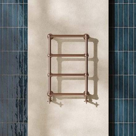 Serres Traditional Brushed Copper Towel Warmer Radiator Frame Set 748mm