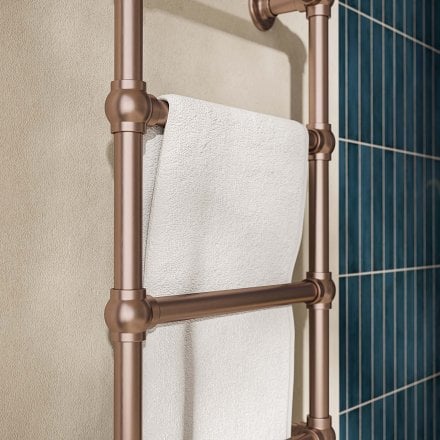 Serres Traditional Brushed Copper Towel Warmer Radiator Frame Set 748mm
