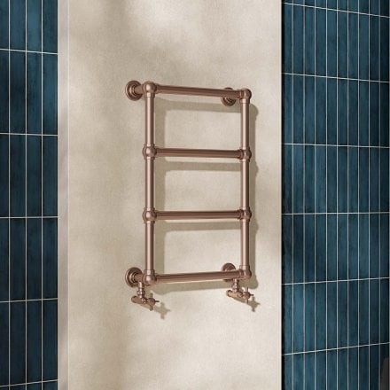 Serres Traditional Brushed Copper Towel Warmer Radiator Frame Set 748mm