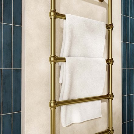 Serres Traditional Brushed Gold Towel Warmer Radiator Frame Set 1550mm