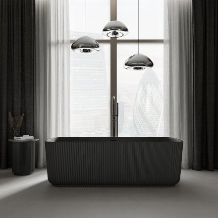 Shard Freestanding Fluted Stone Bath 1700mm