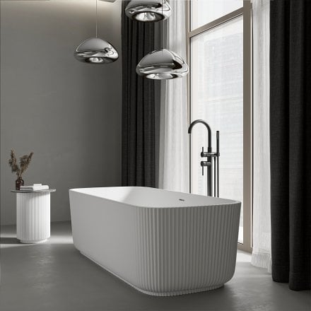 Shard Freestanding Fluted Stone Bath 1700mm
